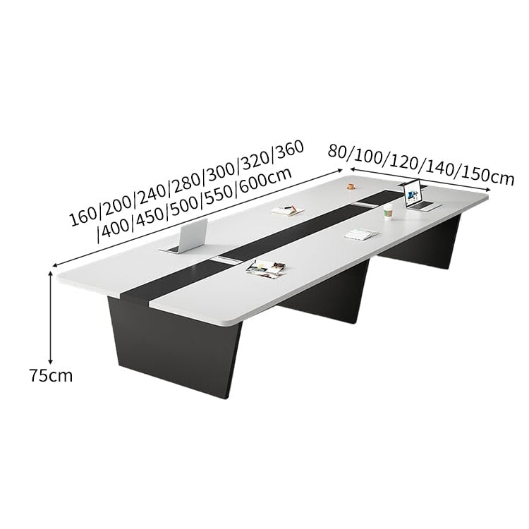 R仕上げ 配線ボックス 広い天板 厚み 補強パネル 安定性 バイカラー テーブル 会議テーブル ミーティング シンプル 洗練 モダン カスタマイズ可能 HYZ-C073