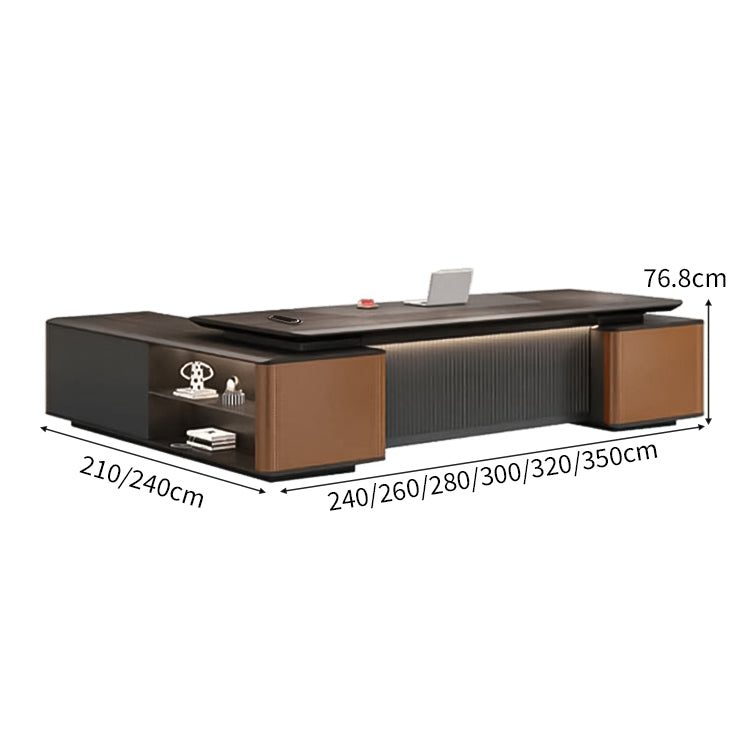 エコ素材 配線ボックス キャビネット 分類収納 幕板 安定性 デスク エグゼクティブ 執務デスク 高級感 木目調 上質 ウォールナット カスタマイズ可能 LBZ-C011