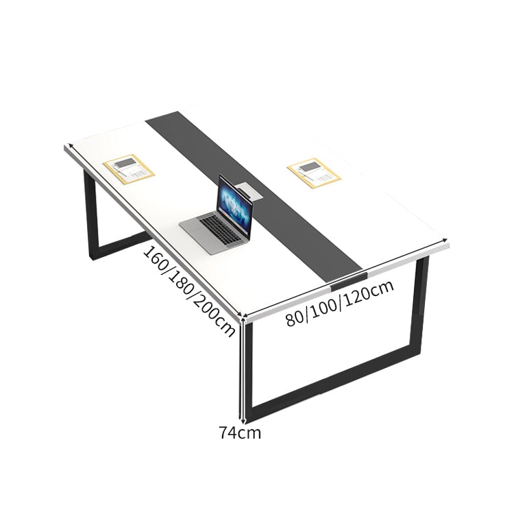 配線ボックス 洗練 木目調 シンプル 厚み オシャレ 事務机 大型オフィステーブル 商談テーブル ミーティング用テーブル 会社用 事務所用 ホワイト カスタマイズ可能 HYZ-C047 chickagu