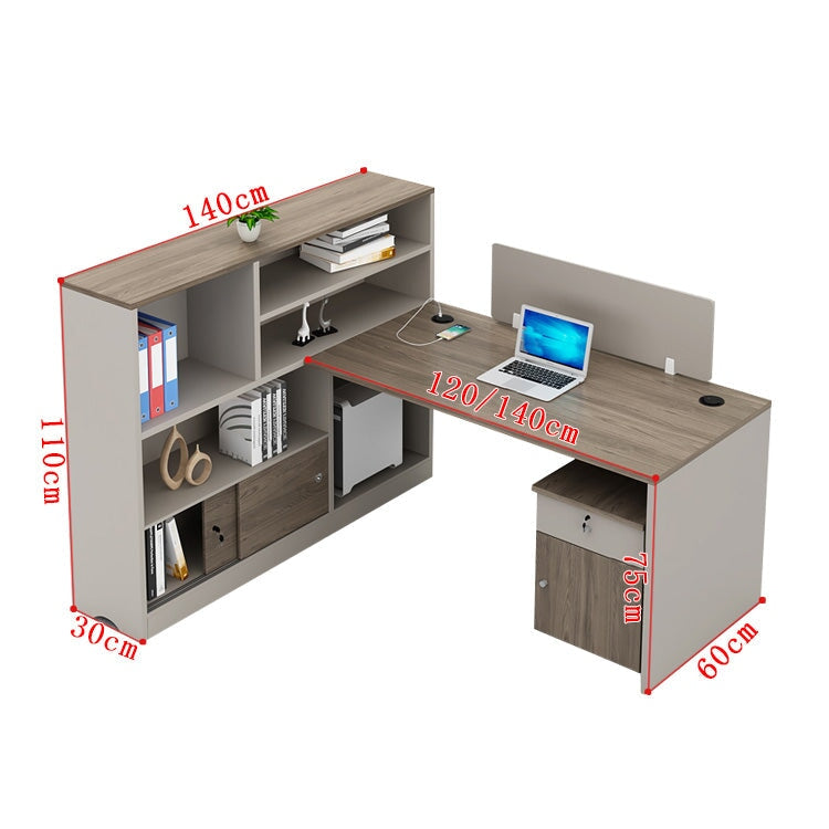 オフィスデスク デスク ワークデスク オフィス用 事務所 幕板 広い天板 厚み 安定性 収納棚 多段式 トップパネル 木目調 機能的 使い勝手 モダン カスタマイズ可能 BGZ-K033