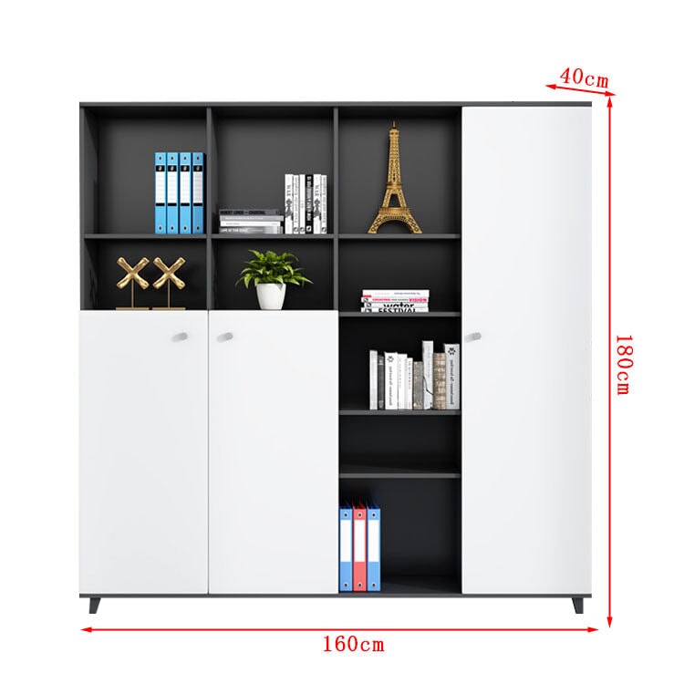 キャビネット オフィスキャビネット ディスプレイラック 本棚 収納ラック 収納棚 役員室用 書斎用 脚付き オープン収納 扉付き シンプル ホワイト カスタマイズ可能 chickagu