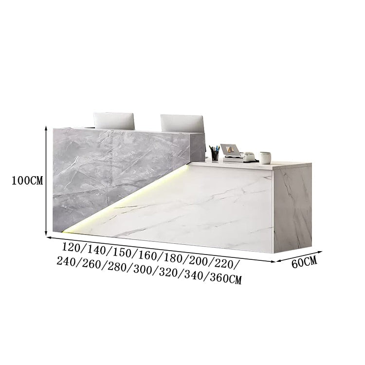 受付台 受付カウンター ハイカウンター マーブル模様 エコ素材 鍵付き引き出し 配線孔付き バイカラー  シック カスタマイズ可能 JDT-A407  chickagu