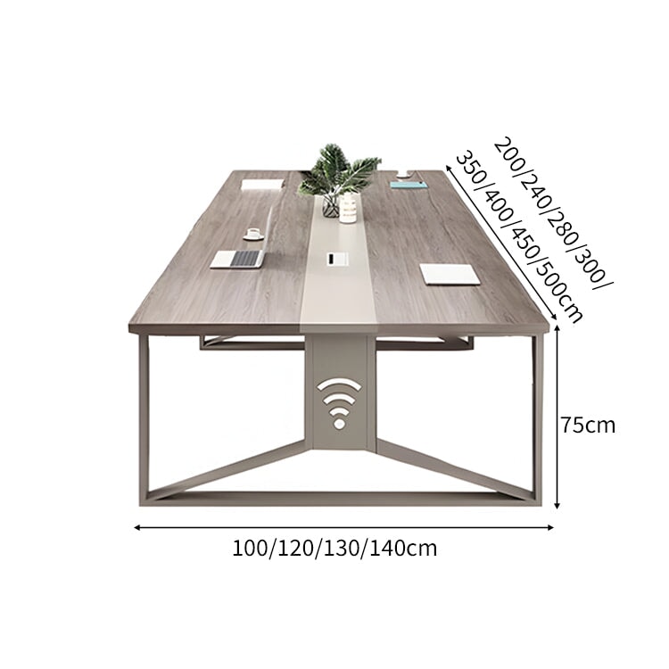 配線ボックス付き エコ板材 安全無臭 幅広 スチールフレーム 安定性 おしゃれ 会議テーブル ワーキングデスク ミーティングテーブル 会議室 カスタマイズ可能 HYZ-C036 chickagu