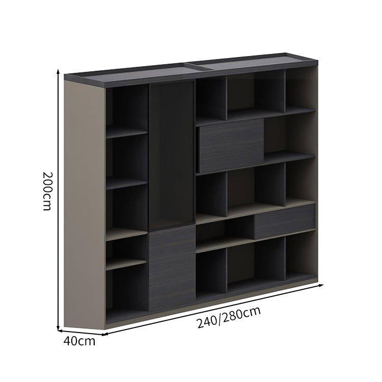 引き戸 省スペース オープン収納 扉付き収納 大容量 分類収納 収納キャビネット 収納棚 キャビネット 木目調 ダークトーン 落ち着き カスタマイズ可能 CWG-C009