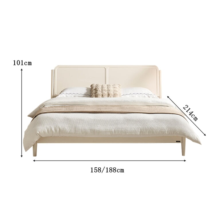 ベッド キングサイズ ヘッドボード 巾木よけ 天然木脚 ラバーウッド材 高め ベージュ BED-C042 chickagu