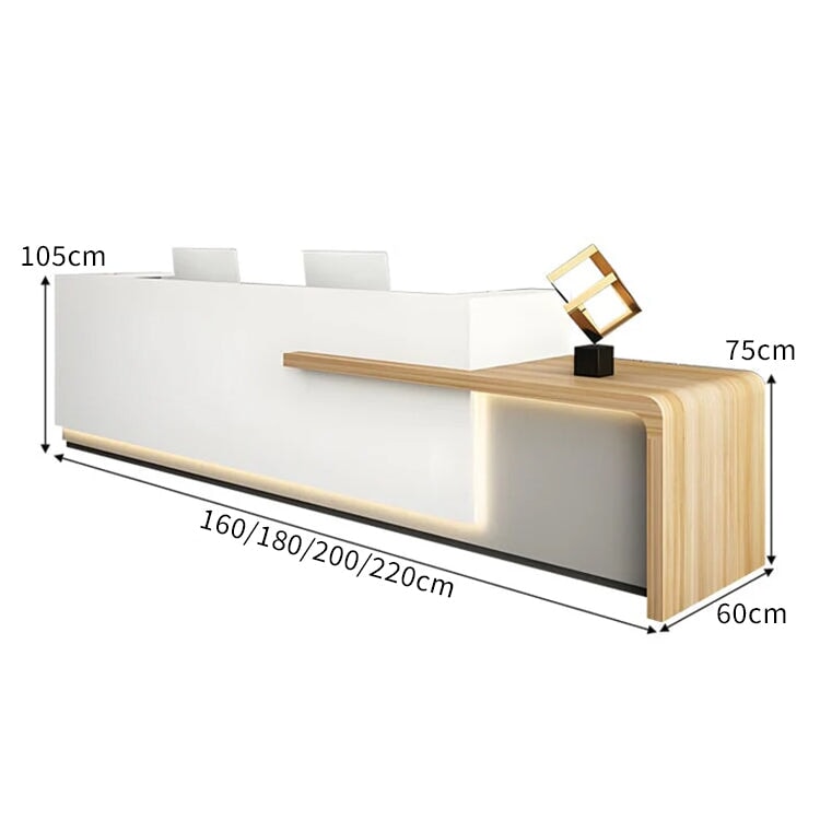 マーブル柄 LEDライト 錠付き 引き出し オープン収納 仕切り板 R仕上げ カウンター 受付カウンター 受付台 レジ台 木目 きれい モダン シック JDT-C019 chickagu