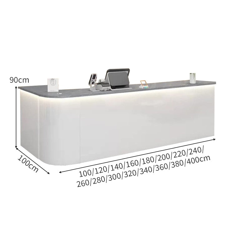 LEDライト 鏡面仕上げ マーブル柄 R仕上げ 大容量収納 カウンター 受付カウンター レジ台 応接用 おしゃれ 機能的 上質 カスタマイズ可能 JDT-A401 chickagu