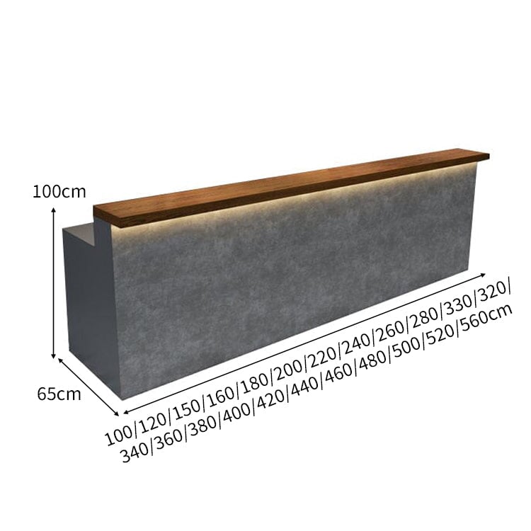 L型 LEDライト付き 大容量収納 引き出し付き 受付カウンター バーカウンター 受付台 カウンターテーブル グレー カスタマイズ可能 JDT-C027