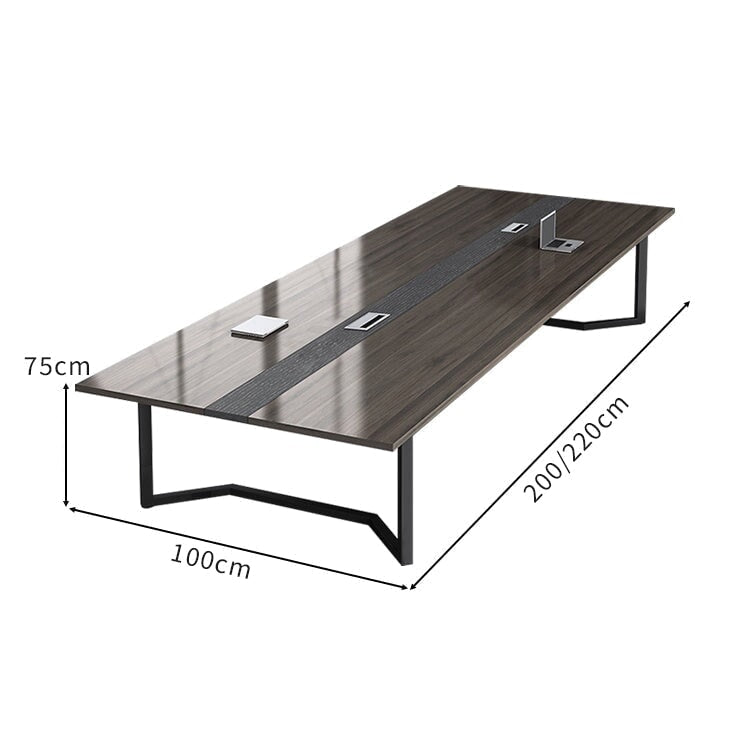 幅広 配線ボックス 厚い天板 エコ板材 スチールフレーム 安定性 テーブル 会議テーブル ミーティング 木目調 落ち着き シンプル カスタマイズ可能 HYZ-C079 chickagu