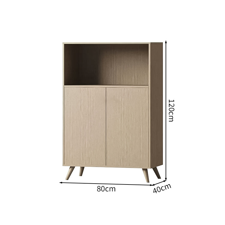 エコ板材 天然木脚 安定性 オープン収納 扉付き 多段式 キャビネット 収納キャビネット 木目調 落ち着き CWG-C069