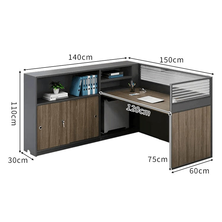オープン収納 トップパネル付き オフィスデスク ワークデスク パソコンデスク  デスク サイドキャビネット ウォールナット カスタマイズ可能 BGZ-C055 chickagu