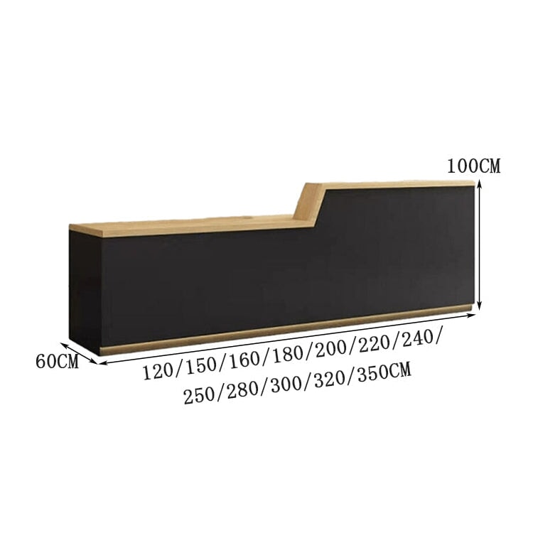 大容量収納 引き出し付き シンプル モダン 木目調 受付カウンター 受付台 エントランス受付 ハイカウンタ オフィス受付 ブラック カスタマイズ可能 JDT-C037