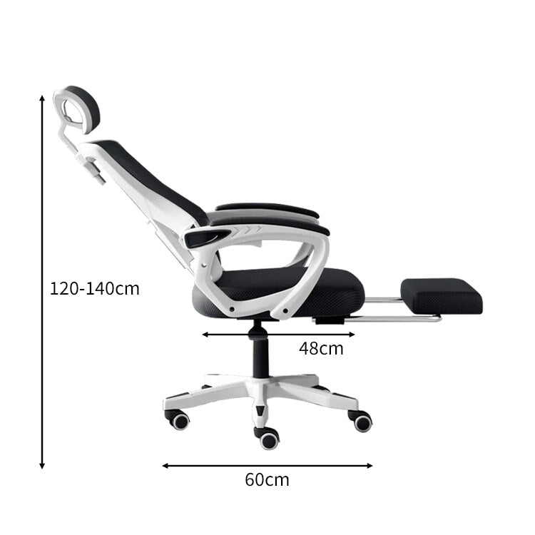 リクライニング ヘッドレスト フットレスト 昇降回転式 メッシュ生地 通気性 チェア オフィスチェア 二重充填 柔らか 快適 BGY-C002 chickagu