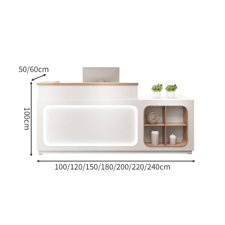 上部天板付き スリット入り LEDライト 配線穴キャップ 展示棚 収納機能 受付カウンター 受付台 カウンター おしゃれ シック 上質 カスタマイズ可能 JDT-A422 chickagu