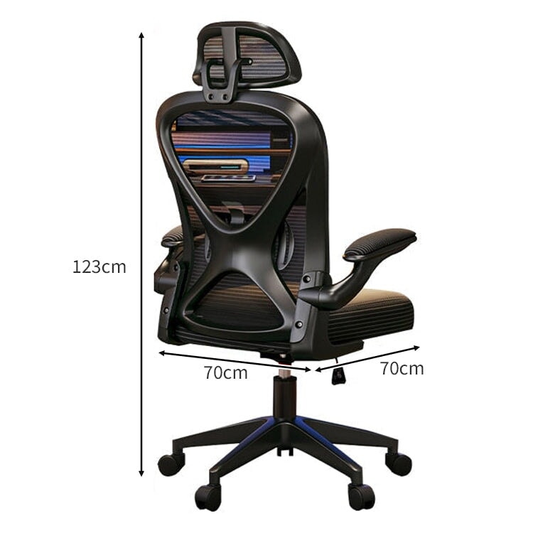 調節可能のランバーサポート メッシュ生地 高密度ウレタンフォーム ワークチェア チェア オフィスチェア パソコンチェア 人間工学 シンプル ブラック BGY-C026 chickagu