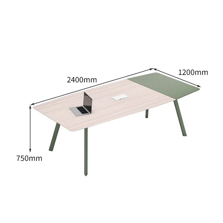 会議用テーブル ミーティングテーブル 会議テーブル 会議室 長机 ワークテーブル スチール脚 焼付塗装 配線穴付き シンプル グリーン カスタマイズ可能 CHICKAGU