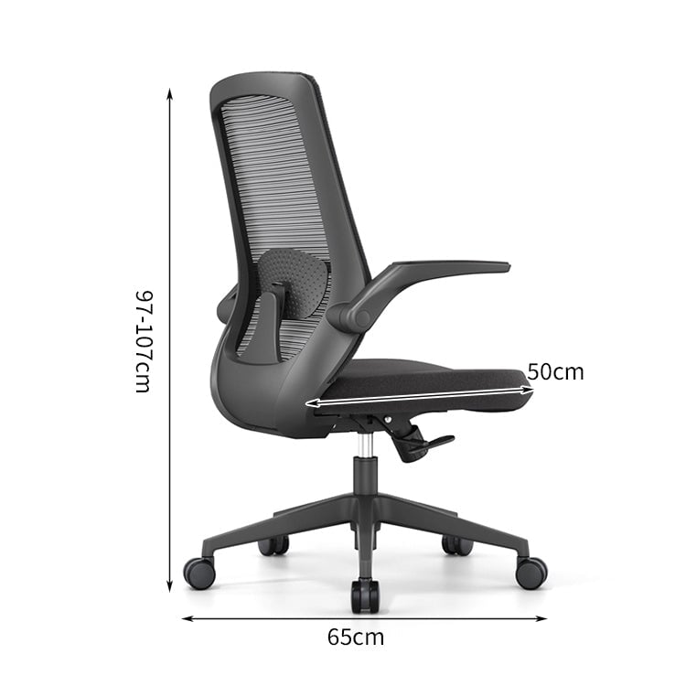 跳ね上げ式アームレスト S字形状背もたれ 人間工学 リクライニング チェア オフィスチェア ワークチェア 昇降回転式 ウレタン充填 柔らか 快適 BGY-C034 chickagu