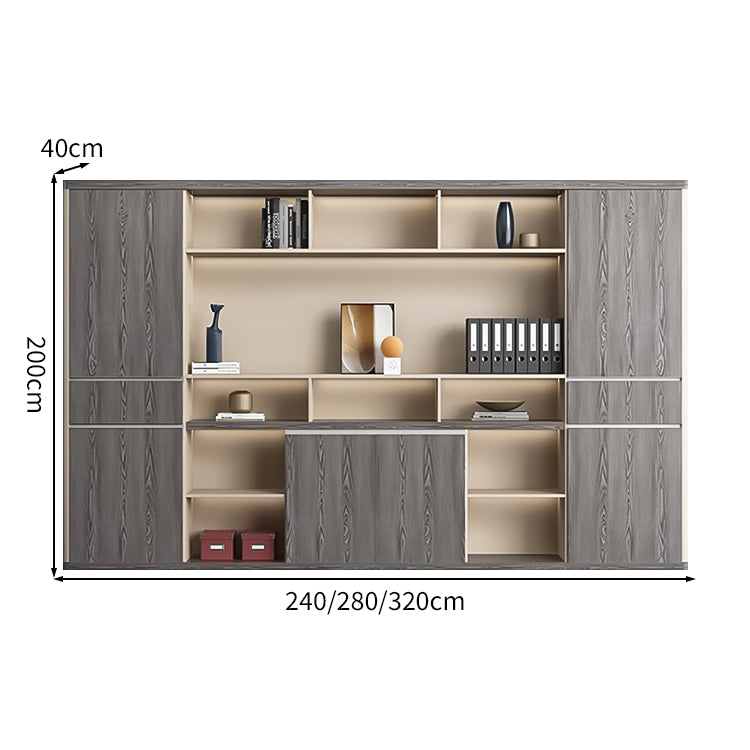 エコ板材 台輪 安定 多段式 大容量 扉付き オープン収納 キャビネット 収納キャビネット 書類棚 機能的 木目調 カスタマイズ可能 CWG-C061