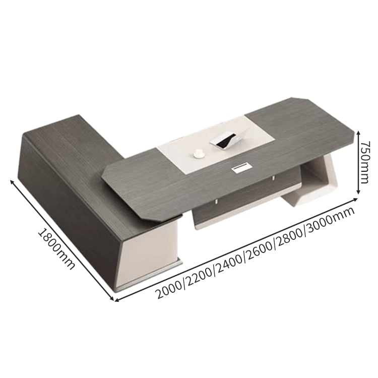 分厚い天板 R仕上げ 大容量 キャビネット 幅広 幕板 デスク エグゼクティブ 執務デスク 木目調 重厚感 落ち着き LBZ-C110 chickagu