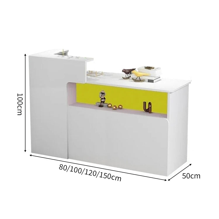 会社用 業務用 収納機能 角丸 木製受付カウンター レセプションデスク レジカウンター 受付カウンター エントランス受付 シンプル ホワイト カスタマイズ可能 JDT-C014 chickagu