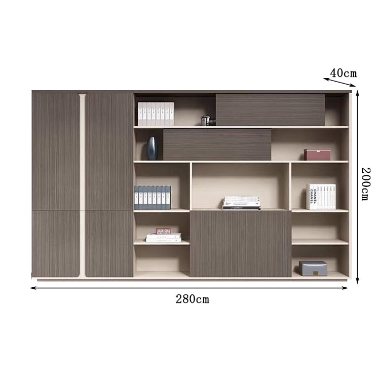 収納キャビネット 収納棚 キャビネット エコ板材 エッジ加工 木目調 アルミ合金 幕板 扉付き オープン式 ワードローブ 多目的 実用 穏やか カスタマイズ可能 CWG-C084 chickagu