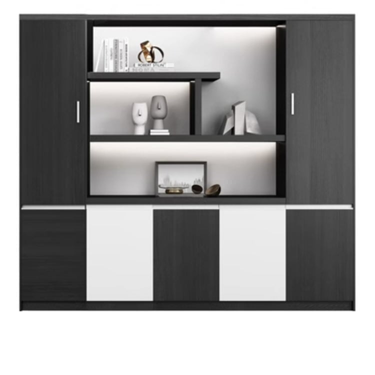 本棚 木製書庫 キャビネット 収納棚 オフィス家具 事務所 木製 収納 木目調 おしゃれ ウォールナット グレー ナチュラル カスタマイズ可能 CWG-039  CHICKAGU