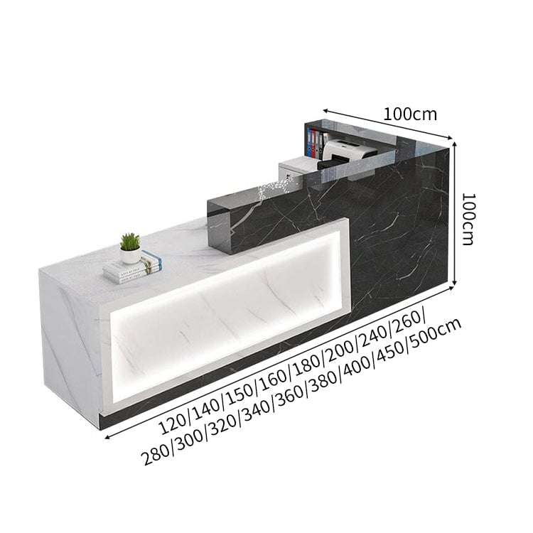 引き出し キーボードトレイ バイカラー 上部天板 鏡面仕上げ 受付カウンター 受付台 レジ台 マーブル柄 多色 おしゃれ 上質 カスタマイズ可能 JDT-C048 CHICKAGU