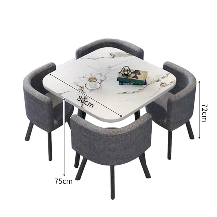 スチールフレーム 高耐荷重 安定性 R仕上げ コットンリネン 通気性 テーブル チェア セット 応接用 シンプル 簡素 カスタマイズ可能 JDZH-A408 chickagu