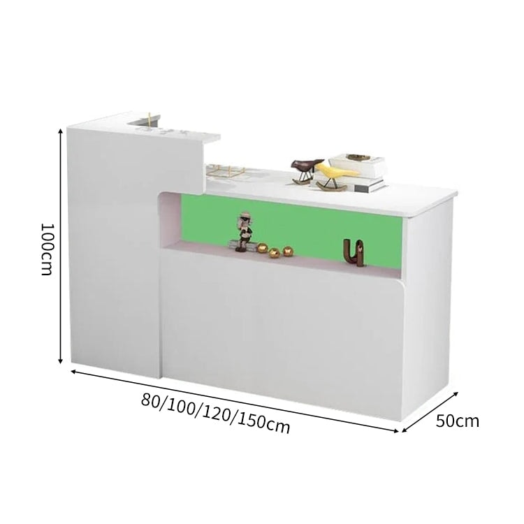 会社用 業務用 収納機能 角丸 木製受付カウンター レセプションデスク レジカウンター 受付カウンター エントランス受付 シンプル ホワイト カスタマイズ可能 JDT-C014 chickagu