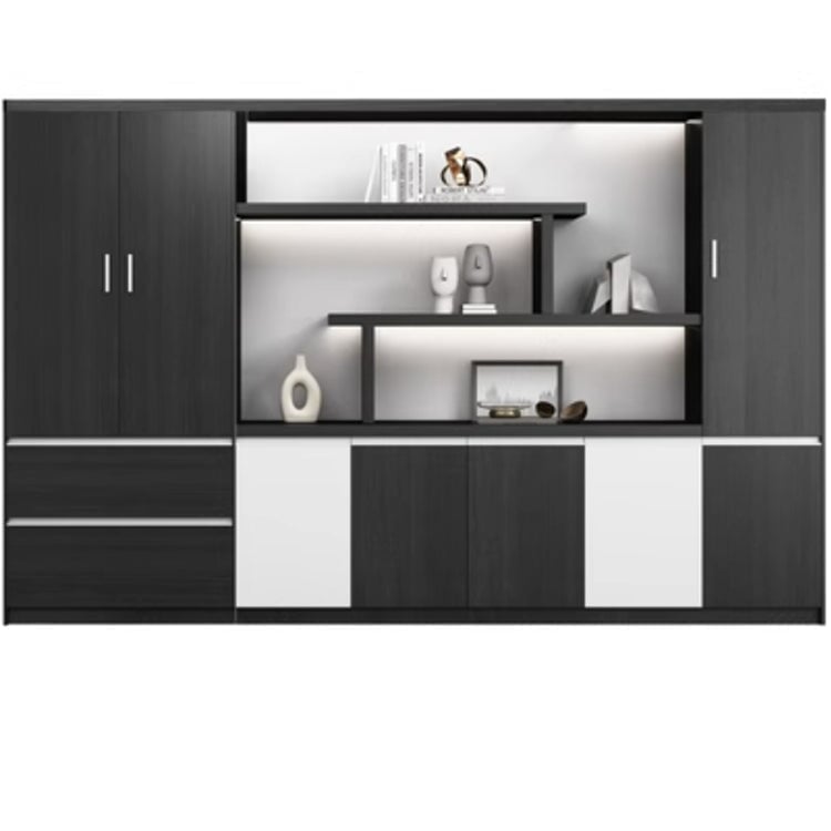 本棚 木製書庫 キャビネット 収納棚 オフィス家具 事務所 木製 収納 木目調 おしゃれ ウォールナット グレー ナチュラル カスタマイズ可能 CWG-039  CHICKAGU