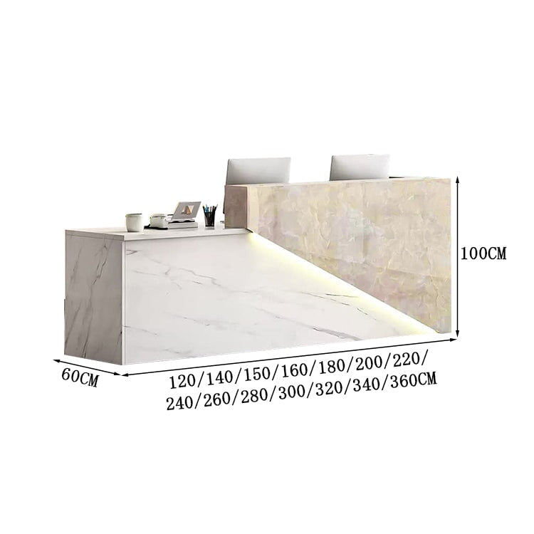 受付台 受付カウンター ハイカウンター マーブル模様 エコ素材 鍵付き引き出し 配線孔付き バイカラー  シック カスタマイズ可能 JDT-A407  chickagu