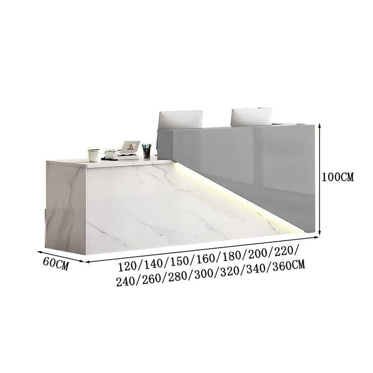 受付台 受付カウンター ハイカウンター マーブル模様 エコ素材 鍵付き引き出し 配線孔付き バイカラー  シック カスタマイズ可能 JDT-A407  chickagu