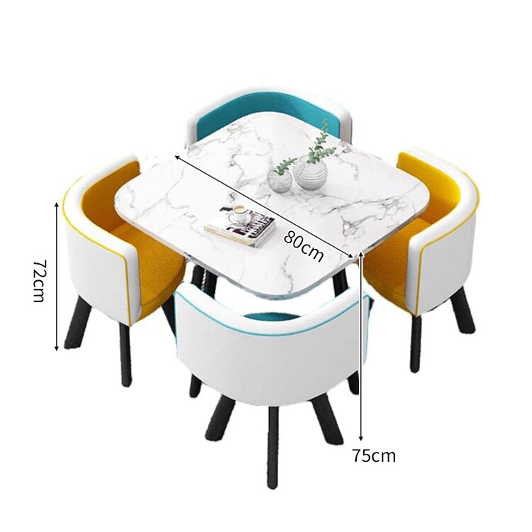 スチールフレーム 高耐荷重 安定性 R仕上げ コットンリネン 通気性 テーブル チェア セット 応接用 シンプル 簡素 カスタマイズ可能 JDZH-A408 chickagu