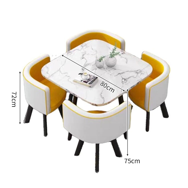 スチールフレーム 高耐荷重 安定性 R仕上げ コットンリネン 通気性 テーブル チェア セット 応接用 シンプル 簡素 カスタマイズ可能 JDZH-A408 chickagu