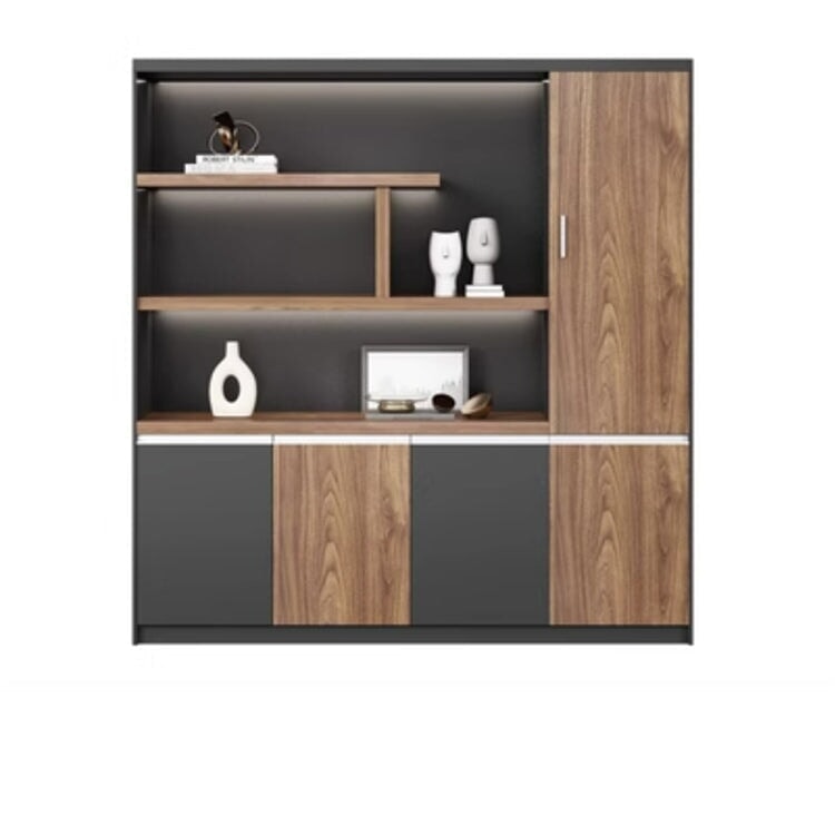 本棚 木製書庫 キャビネット 収納棚 オフィス家具 事務所 木製 収納 木目調 おしゃれ ウォールナット グレー ナチュラル カスタマイズ可能 CWG-039  CHICKAGU