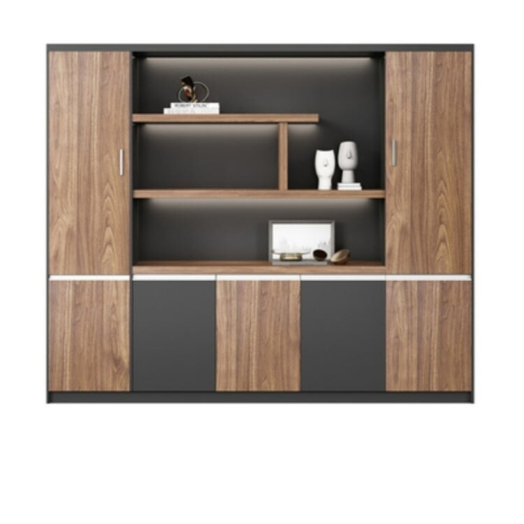 本棚 木製書庫 キャビネット 収納棚 オフィス家具 事務所 木製 収納 木目調 おしゃれ ウォールナット グレー ナチュラル カスタマイズ可能 CWG-039  CHICKAGU