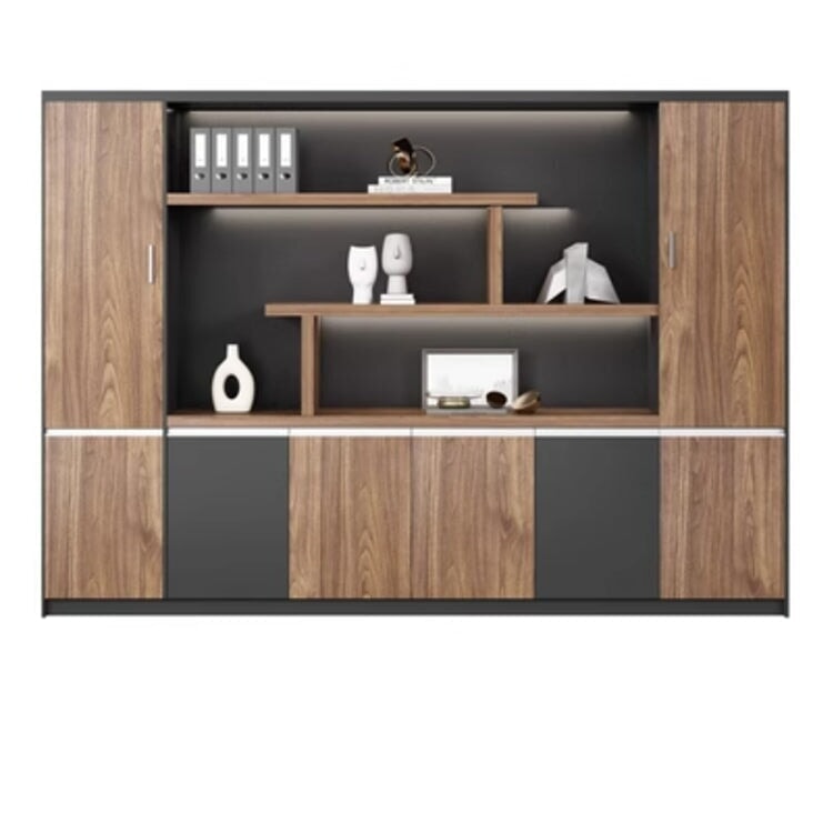 本棚 木製書庫 キャビネット 収納棚 オフィス家具 事務所 木製 収納 木目調 おしゃれ ウォールナット グレー ナチュラル カスタマイズ可能 CWG-039  CHICKAGU
