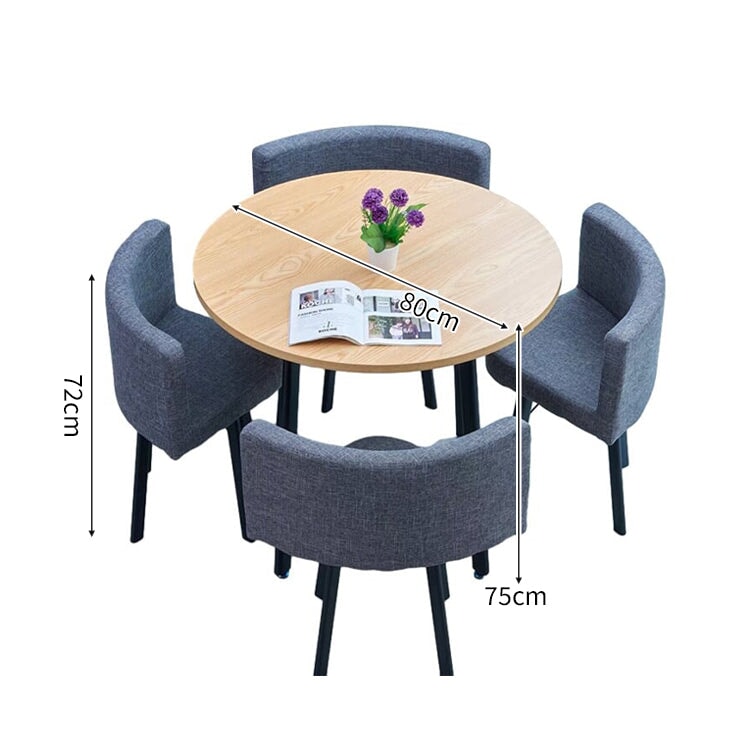 スチールフレーム 高耐荷重 安定性 R仕上げ コットンリネン 通気性 テーブル チェア セット 応接用 シンプル 簡素 カスタマイズ可能 JDZH-A408 chickagu