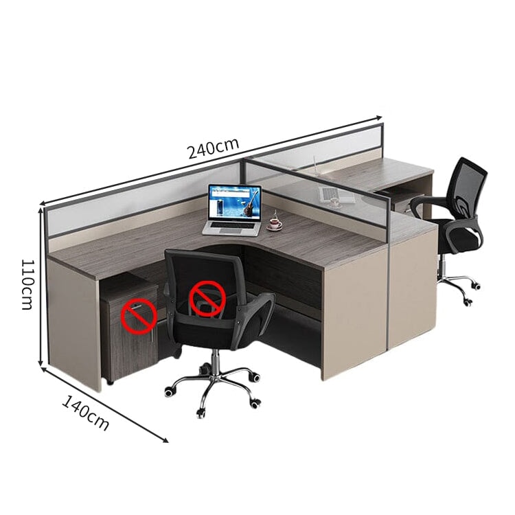 パーティション 厚い天板 L字型 チェスト 移動可能 錠付き引き出し デスク オフィスデスク 事務所用 木目調 落ち着き 洗練 カスタマイズ可能 BGZ-C040 chickagu