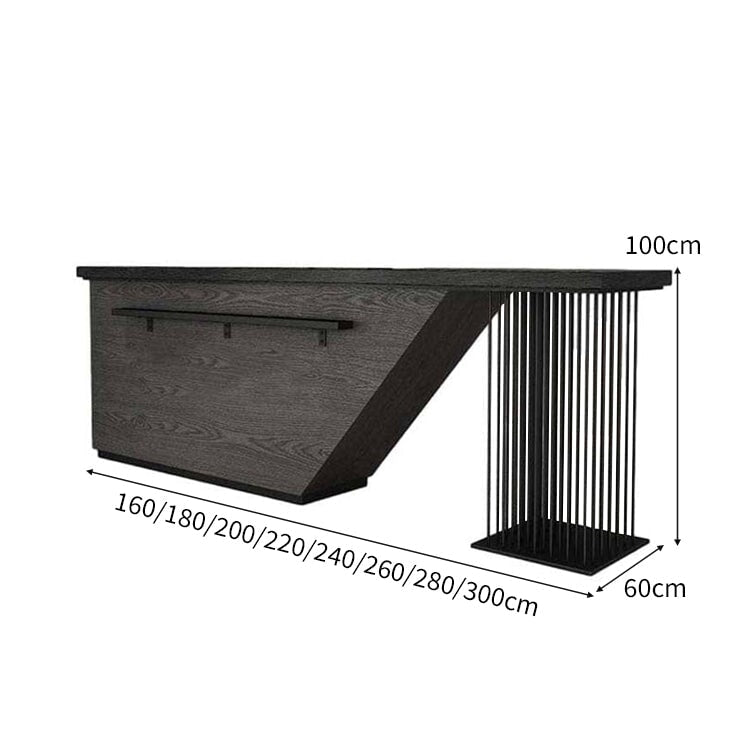 鍵付き引き出し 大容量収納 アイアン脚 受付カウンター 受付台 オフィス受付 エントランス受付 店舗用 事務所 グレー カスタマイズ可能 JDT-C045 chickagu