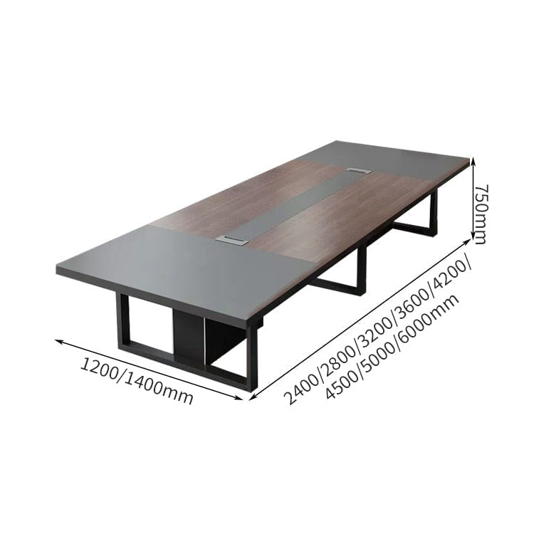 エコ板材 分厚い天板 配線ボックス スチールフレーム 安定性 テーブル 会議テーブル ミーティング 木目調 落ち着き 重厚感 カスタマイズ可能 HYZ-C068 chickagu