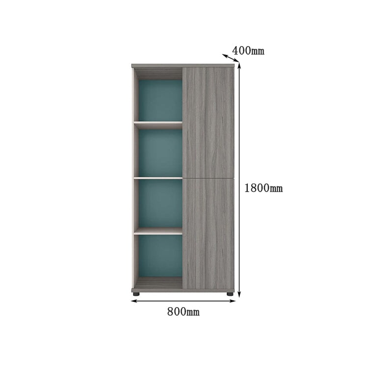 オフィスキャビネット ディスプレイラック 本棚 キャビネット 収納ラック 収納ボックス 扉付き 4段 木目調 カスタマイズ可能 chickagu