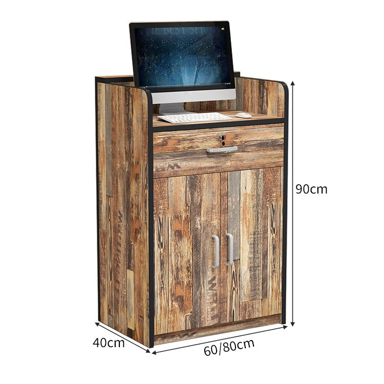 角丸加工 引き出し 扉付き収納 鍵付き 受付カウンター 受付 カウンター 受付台 エントランス エコ板材 ハイカウンター コンパクト レトロ おしゃれ JDT-C062 chickagu