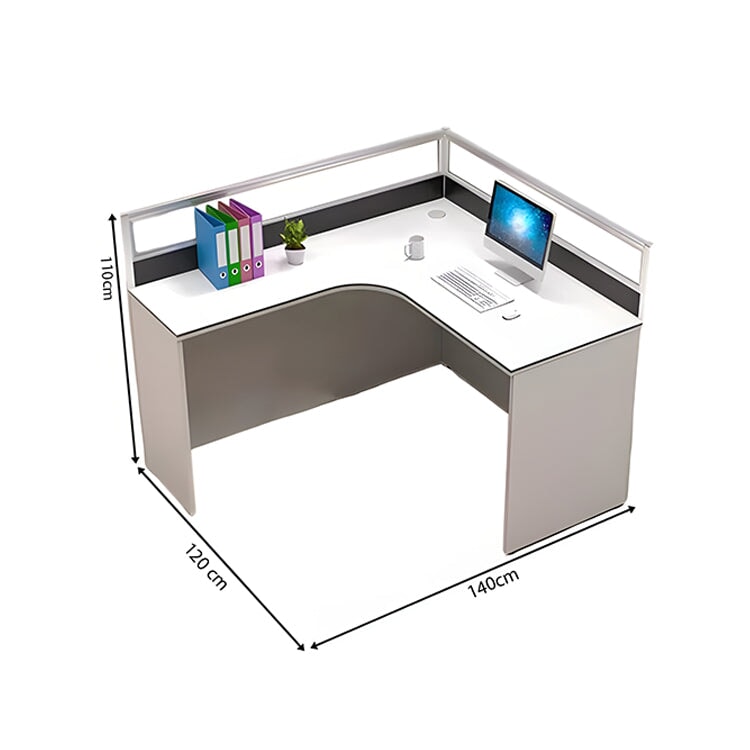 L型デスク トップパネル付き アジャスター付き オフィスデスク 事務机 ワークデスク パソコンデスク ファイルワゴン ホワイト カスタマイズ可能 BGZ-C015 CHICKAGU