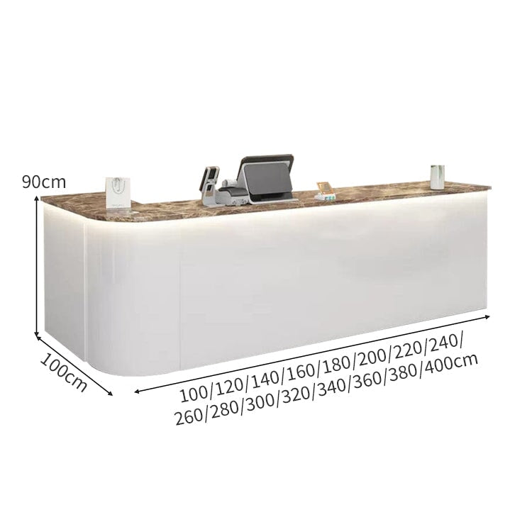 LEDライト 鏡面仕上げ マーブル柄 R仕上げ 大容量収納 カウンター 受付カウンター レジ台 応接用 おしゃれ 機能的 上質 カスタマイズ可能 JDT-A401 chickagu