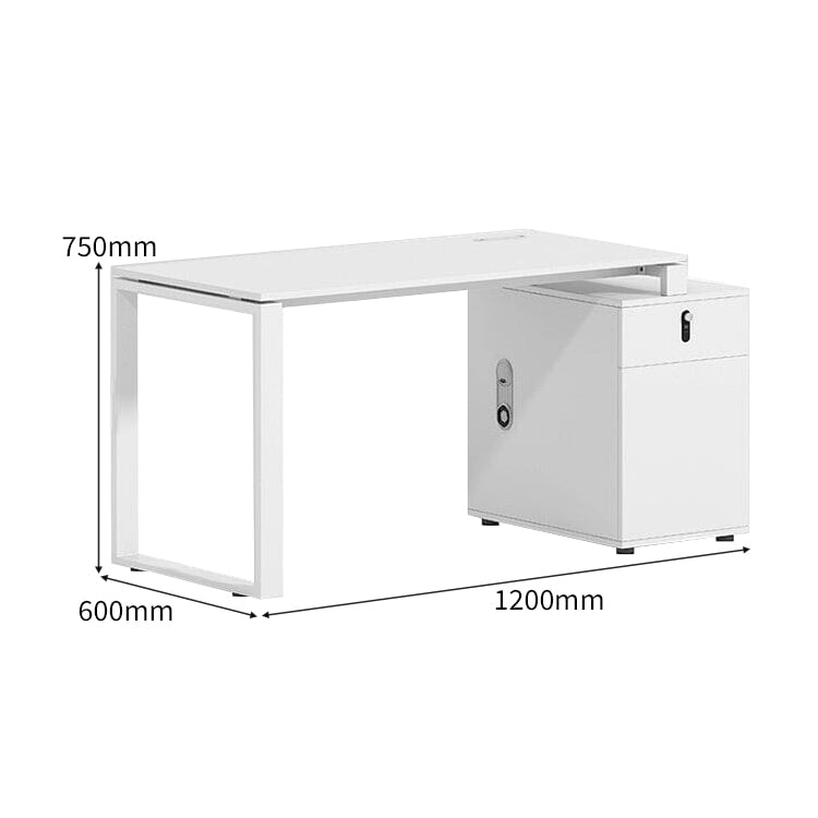 ロの字脚 トップパネル付き ダイヤル錠 サイドキャビネット 冷却ファン付き オフィスデスク 事務机 ワークデスク ㍶デスク デスク ホワイト カスタマイズ可能 BGZ-C032 chickagu