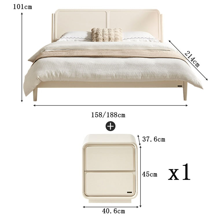 ベッド キングサイズ ヘッドボード 巾木よけ 天然木脚 ラバーウッド材 高め ベージュ BED-C042 chickagu