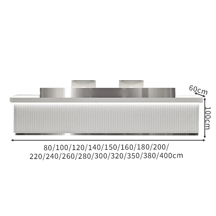 ステンレス鋼 LEDライト付き モダン 受付カウンター 受付台 レジカウンター カウンターテーブル カウンター シンプル ホワイト カスタマイズ可能 JDT-C051 chickagu