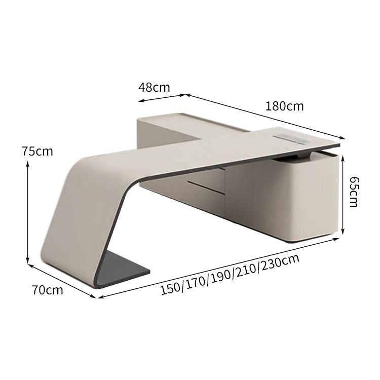 エコ板材 キャビネット 扉収納 引き出し 安定性 穏やか 丸み デスク エグゼクティブ 執務デスク シック 上品 格調 カスタマイズ可能 LBZ-C017