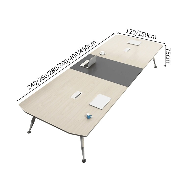 配線ボックス 補強ボード コンセント増設 R仕上げ スチール脚 エコ板材 テーブル 会議テーブル ミーティング 幅広 シンプル 機能的 ホワイト カスタマイズ可能 HYZ-C031 chickagu